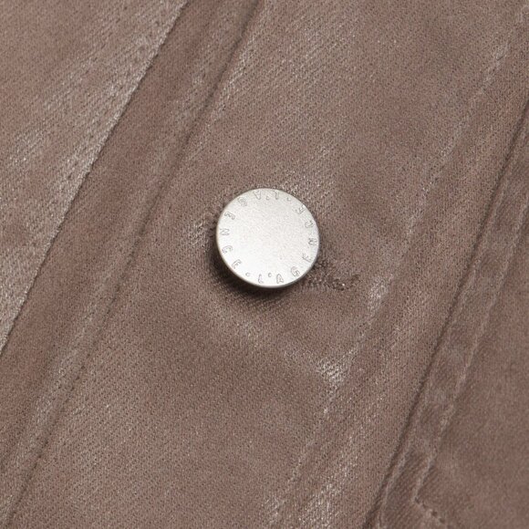 L’AGENCE Janelle Coated Denim Fitted Jacket • Medium • Deep Taupe • Pristine! - Picture 6 of 8